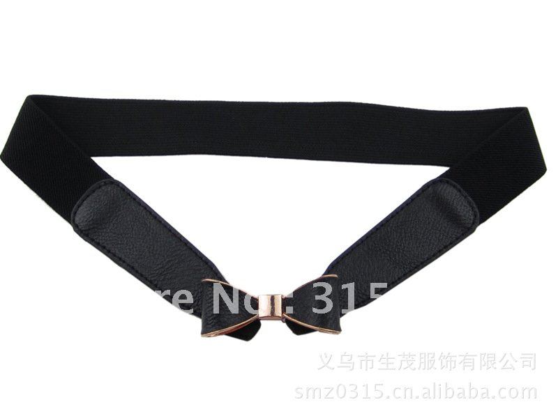 48pcs/lot, Black Butterfly Knot PU Leather Promotional Fashion Belts For Women, Wholesale And Retail, Free Shippng