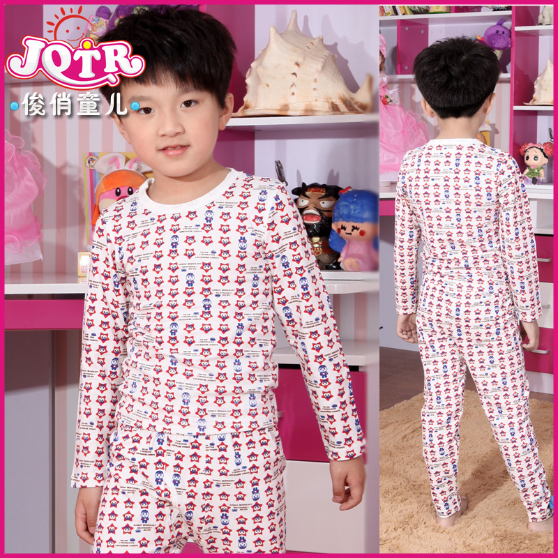 4h2 Child underwear baby long johns set child thermal underwear infant sleepwear long johns long johns set christmas birthday