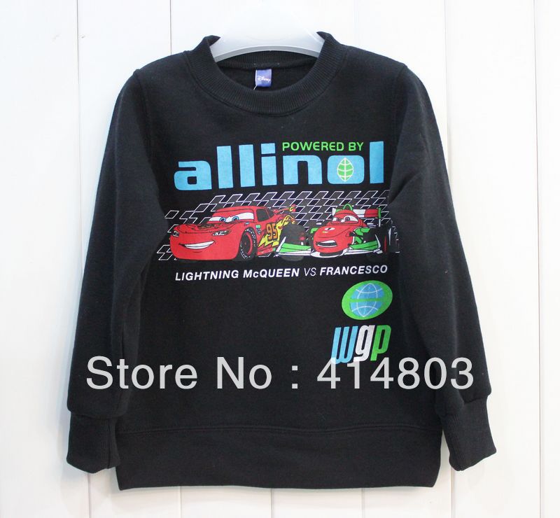 4pcs/100-130 Toddler Boys' CARS Fleece Sweatshirts Hoodies Pullover Cartoon Sweater/ Childrens Autumn Top Kids Clothing