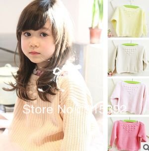 4pcs Children's cute upper outwear baby long-sleeved winter candy color Windproof Pullovers,girl's warm cotton knitted sweater