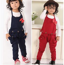 4pcs/lot baby girls cartoon overalls kids hello kitty suspender trousers girl's cat pants navy red free shipping