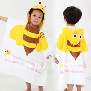 4pcs/lot Fashion animal style cotton hooded baby bathrobe infant beach towel baby kid mantle cloak free shipping