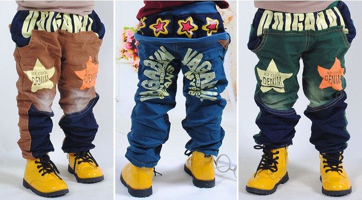 4pcs/lot new style children boy or girls' casual jeans trousers