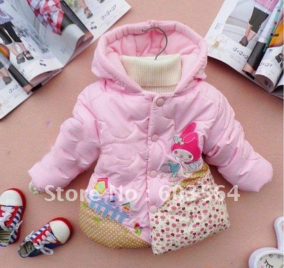 4pcs/lot wholesale Hot!! 2012 new winter 100% cotton cute baby gilr coat.babies clothes children's coat 4color