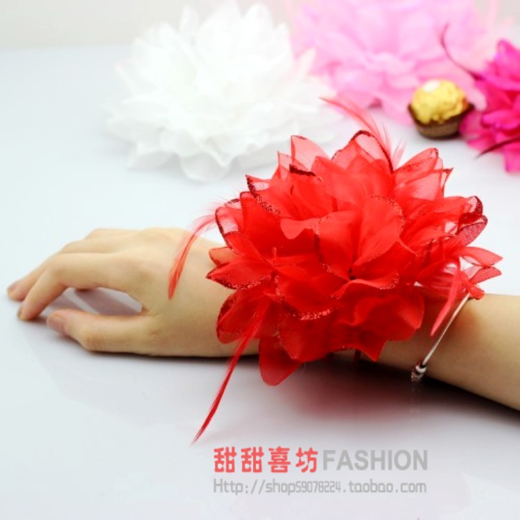 4pcs- Wedding corsage bridesmaid wrist length flower bride hand flower wedding supplies wedding corsage wrist length flower
