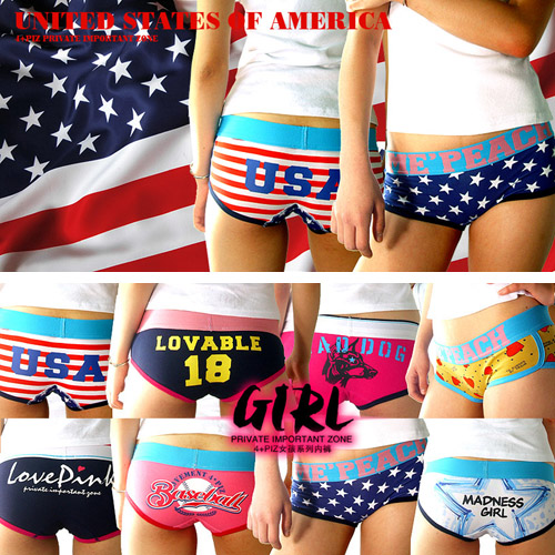 4Pcs x ladies' panties 100% cotton cartoon low-waist sexy panty underwear