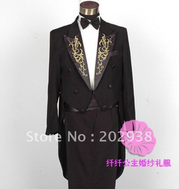 4piece set (Jacket,Pants,Belt,tie)  groom tuxedos men suit sets Groom Suit Set Dress