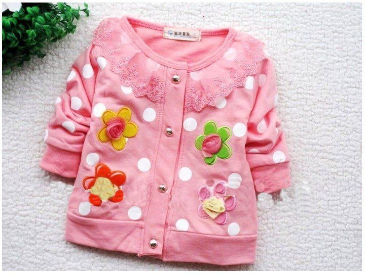 4pieces!Hot Sweet flower girls long-sleeved coat/contracted girls coat/children clothing/baby clothes