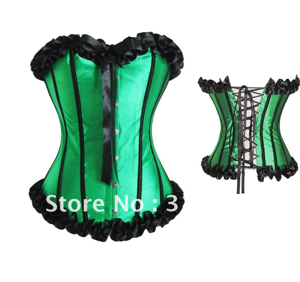 5 colors TOP quality Taffeta Overbust Corset body lift shaper Burgundy Sexy bustier Lingerie blue green white pink red Q2035