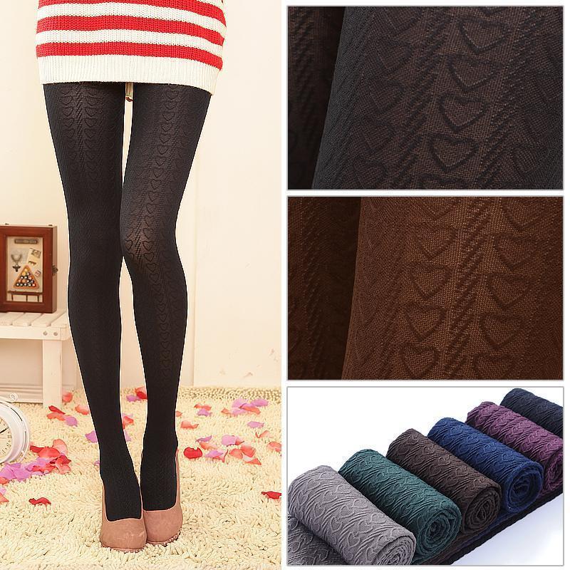 5 double 2012 summer three-dimensional of love heart vertical stripe velvet pantyhose stockings FREE SHIPPING