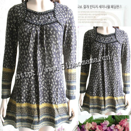 5 maternity clothing classic print sweater autumn and winter maternity dress maternity shirt women's cc123