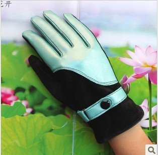 $5 off per $50 2012 Fashion women Sheepskin and pigskin genuine leather gloves/Winter thickening thermal gloves GL1007