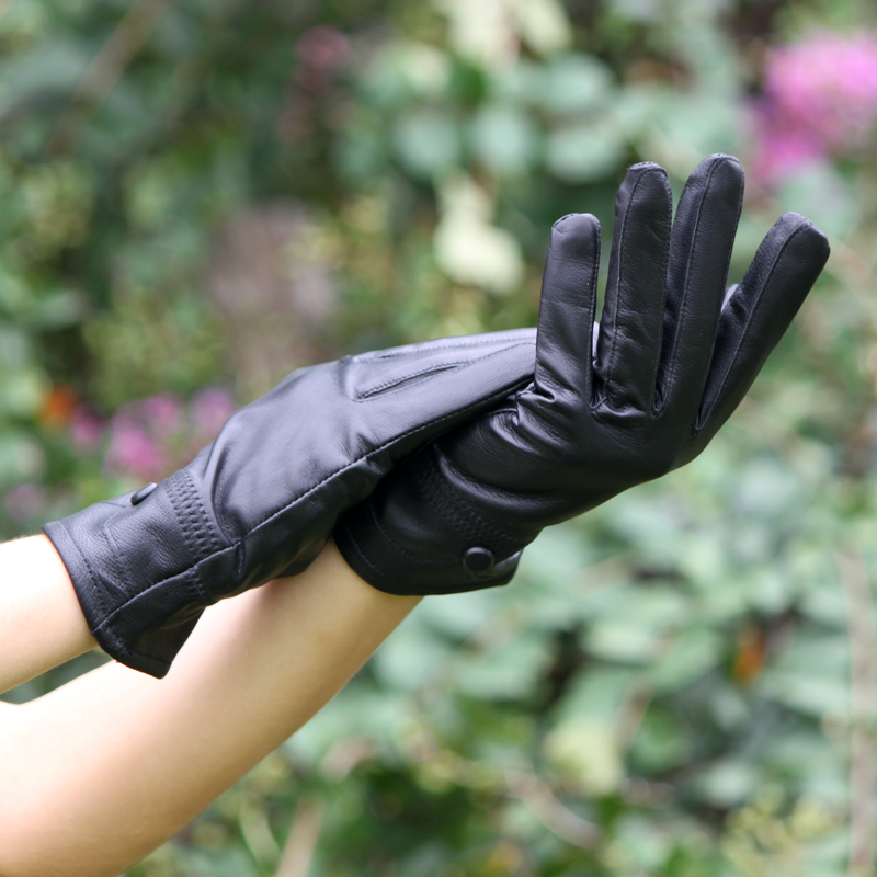 $5 off per $50 2012 Fashon and practical Women's sheepskin genuine thin leather gloves/Single button/autumn and winter GL1010