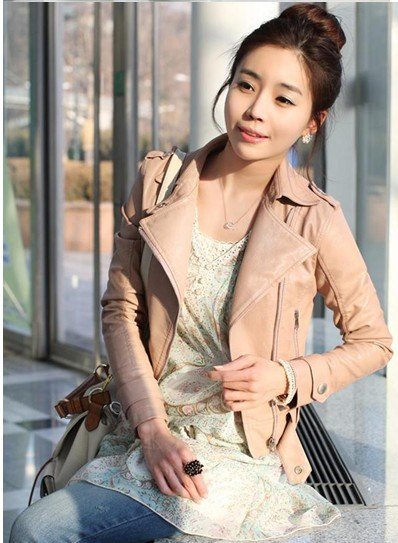 $5 OFF PER $50 Free shipping 2013 Autumn New Women's Zipper PU Leather Jacket Lady Coat Outerwear 3485CHENZIFS