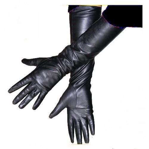 $5 off per $70 order 2012 autumn and winter fashion elegant synthetic leather gloves, women's gauntlet gloves 50cm,free shipping