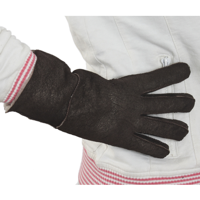 $5 off per $70 order 2012 Fashion women's thermal sheepskin gloves winter women warm fur one piece genuine leather gloves