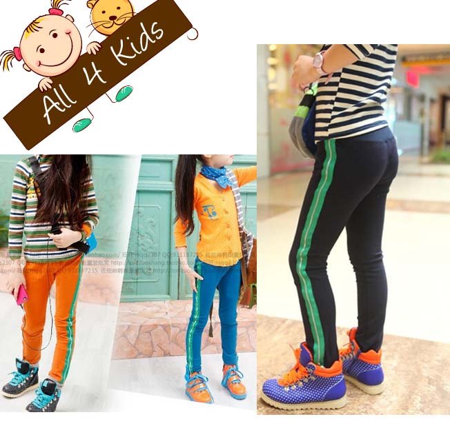 5 pairs/4 Colors Wholesale Girls Leggings Kids Cute Skinny Pants for autumn/spring Baby trousers Free shipping