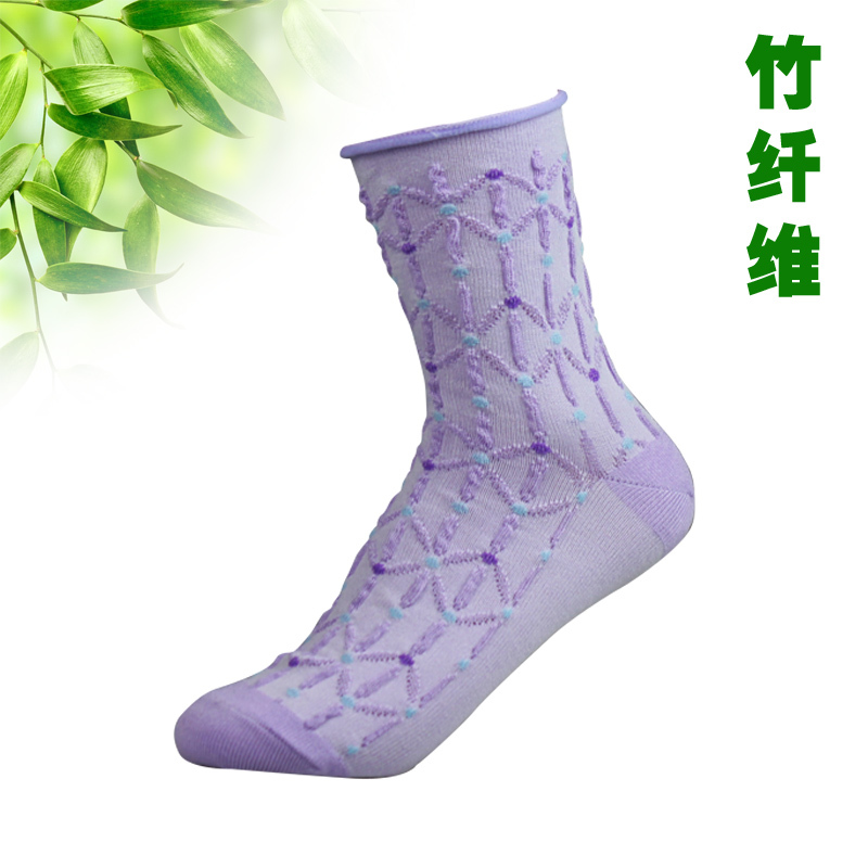 5  pairs j-box women's stripe knee-high bamboo fibre thermal socks free air mail