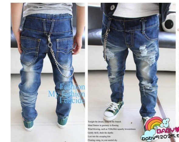5 PC / 1 lot, Free shipping 2012 new children trousers fashion hole hole high quality boys girls leisure jeans/kids Cowboy pants