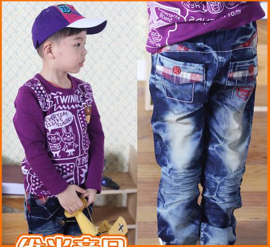 5 PC / 1 lot Free shipping 2013 new children trousers fashion hole hole high quality boys girls leisure jeans