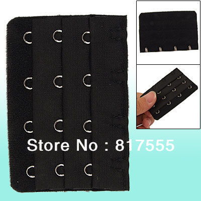 5 Pcs Black Replacing 4 Rows Hook and Eye Tape Bra Strap Extender