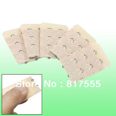 5 Pcs Bra Beige Replacing Adjustable Extender Extenders 2 Hooks