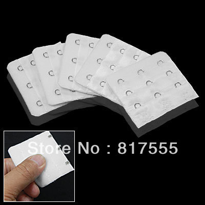 5 Pcs Bra White 3x3 Hooks Extenders Soft Extender Strap