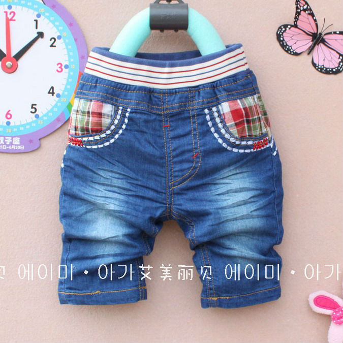 5 Pcs / Lot China children clothing 2013 New Summer Cartoon bear Design Boy and girl cowboy shorts pants