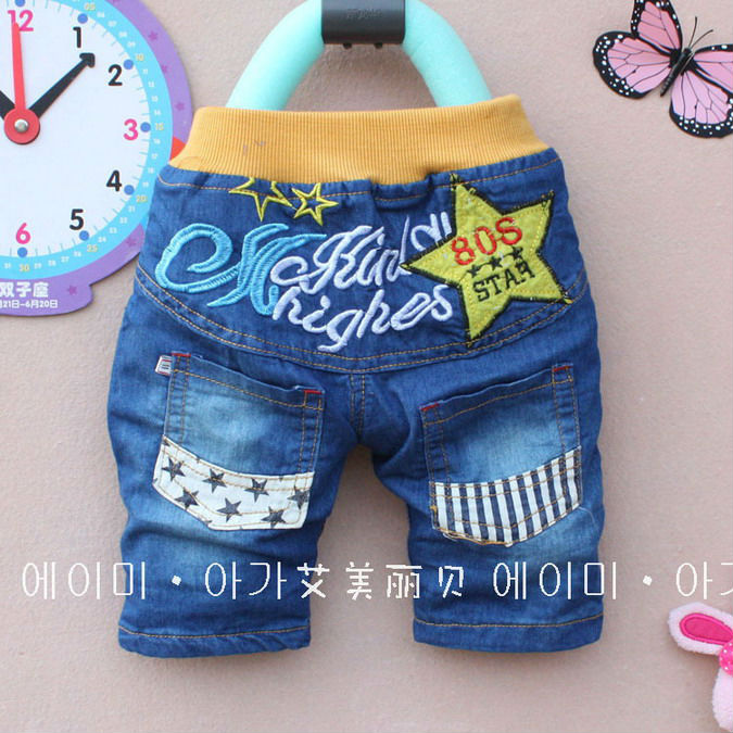 5 Pcs / Lot China children clothing 2013 New Summer Star Design Boy cowboy shorts pants
