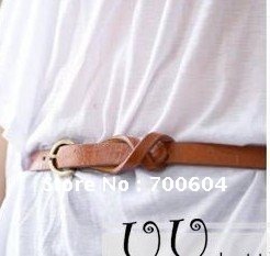 5 pcs MOQ Fashion Lady gracile Belt Black and Brown Unisex PU Leather waistband,Free shipping Hot sale