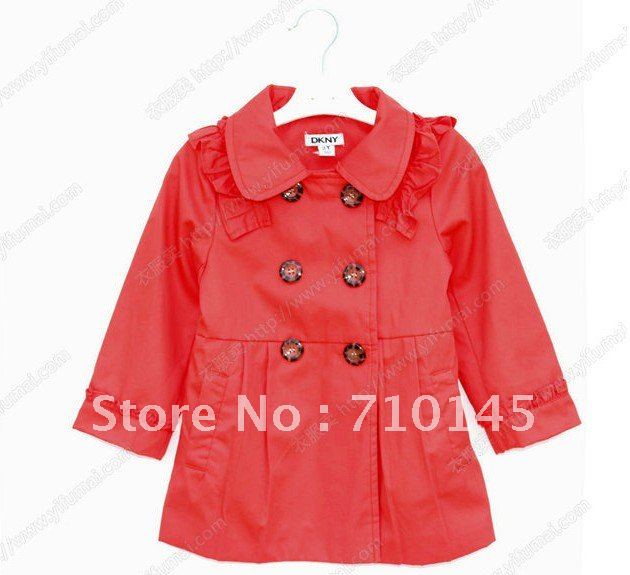 5 pieces/lot New fashion children coat kids agaric edge trench coat wholesale outwear free shipping