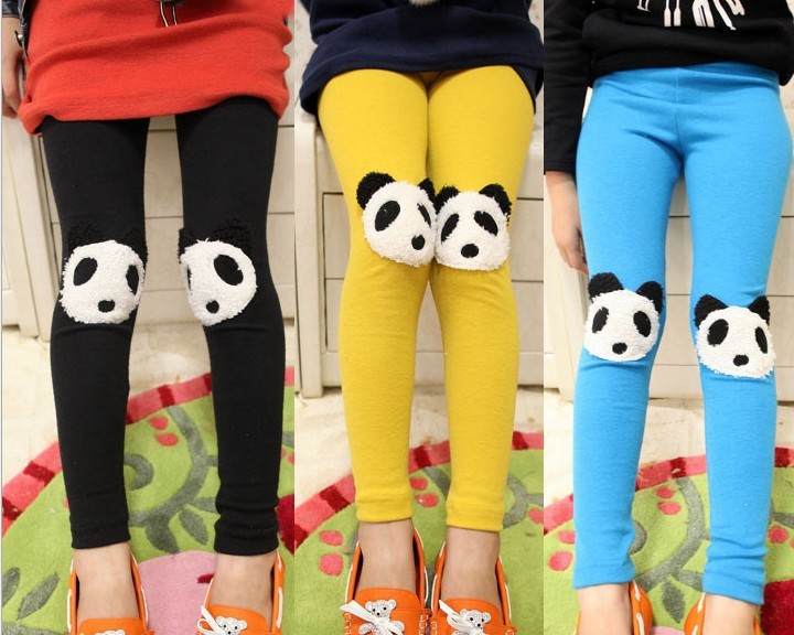 5 Sizes/Lot Girl's Character Panda Design Good Quality Cotton Leggings Suits Kids Age Year of 4-9 Brand Leggings Wholesale Store