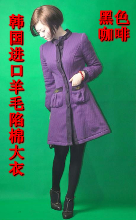 5 wool cotton overcoat cotton-padded coat 3 purple coffee black