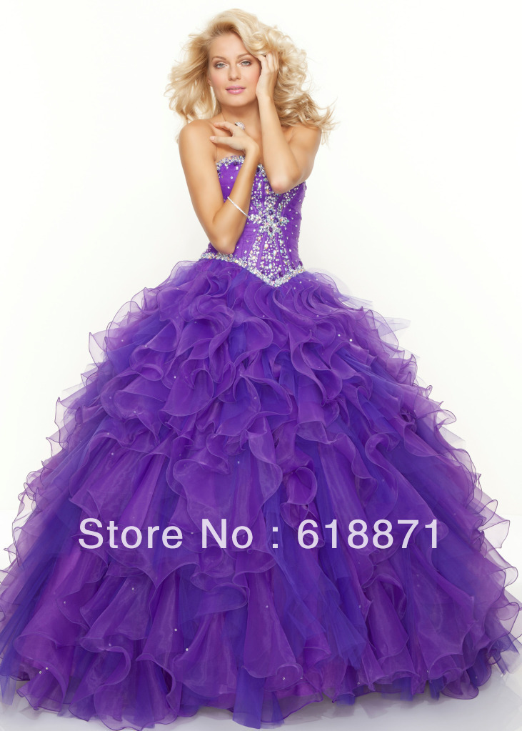 50% Discount ! Purple Prom Dress Ball Gown  Quinceanera Dress 2013 PoPular Style !!