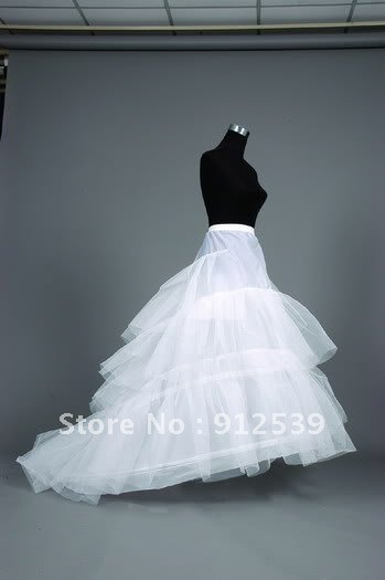50% OFF White 2-Hoops Train Wedding Dress/Gown Petticoat Crinoline Underskirt New Hot Sale