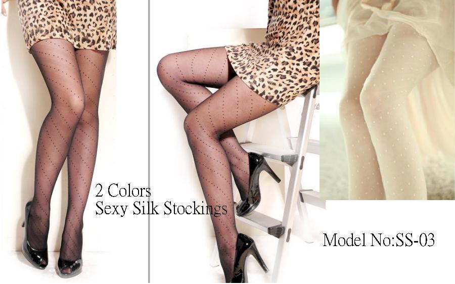50 Pair Per Lots Fashion Alluring Sexy Ultrathin Transparent Elastic Thigh High Silk Stockings (SS-03)