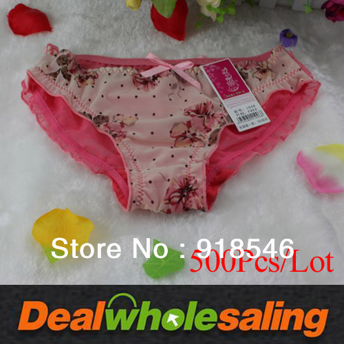 500Pcs/Lot Free Shipping Bud silk lace transparent sexy Ladies Panties lady bud silk Inner pants