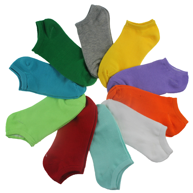 50pair / many socks ladies socks women shallow thin solid color cotton socks