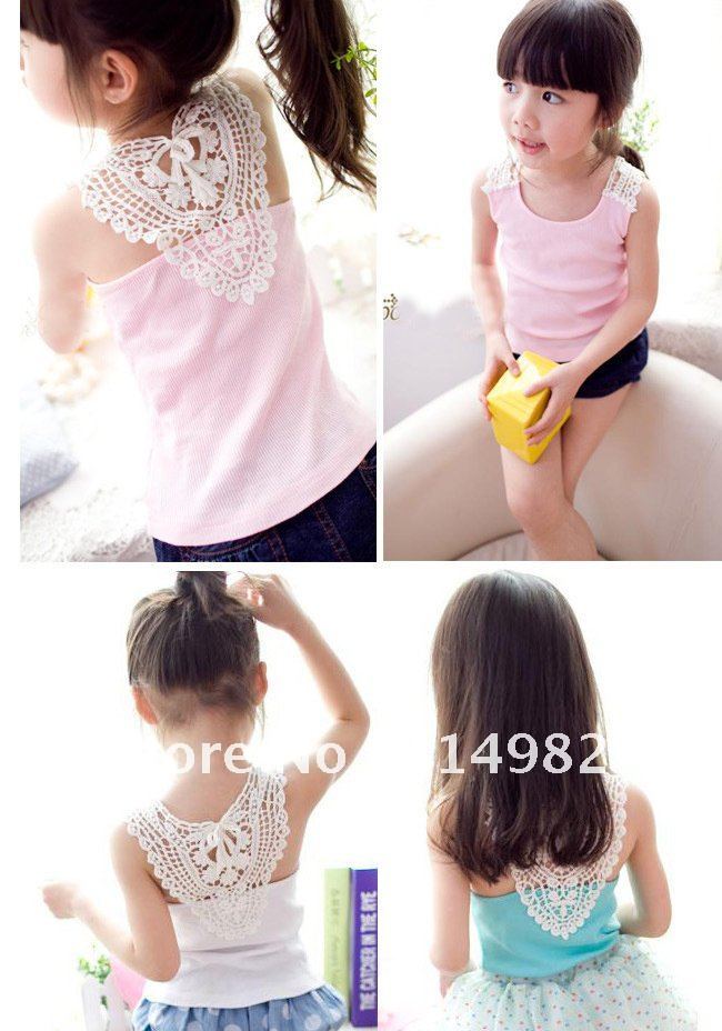 50PCS Free Shipping New Child Hot sale Fashion Lace Camisole