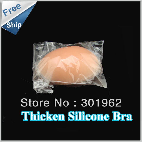 50pcs/lot Seamless Invisible 100% Silicone  Adhesive Strapless Nu Bra Thicken Nubra(Retail packaging)