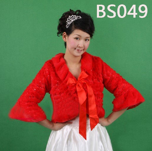 (50Pieces/LOT)  Free shipping,2011 Lowest-price,Wholesale/Retail High Quality,Wedding Jacket/Stola/Wraps,Red Bridal Shawls BS049
