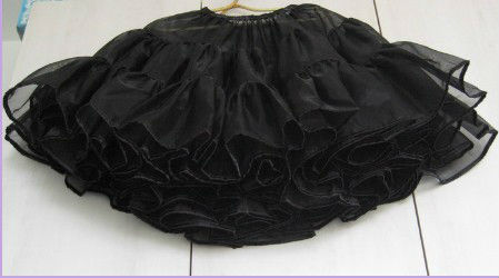 50s Vintage Petticoat / rock n' roll tutu / fancy tutu / prom net skirt / Wedding Dancing Black Ruffle / Female Ladies L