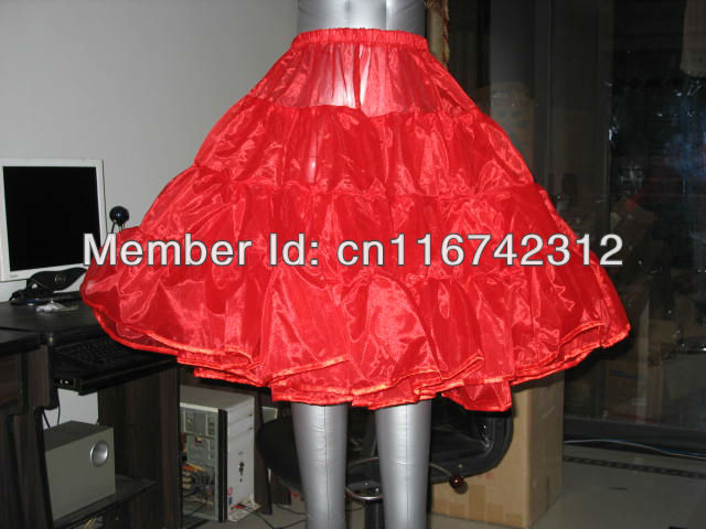 50s Vintage Petticoat / rock n' roll tutu / fancy tutu / prom net skirt / Wedding Dancing Red Ruffle / Female Ladies L