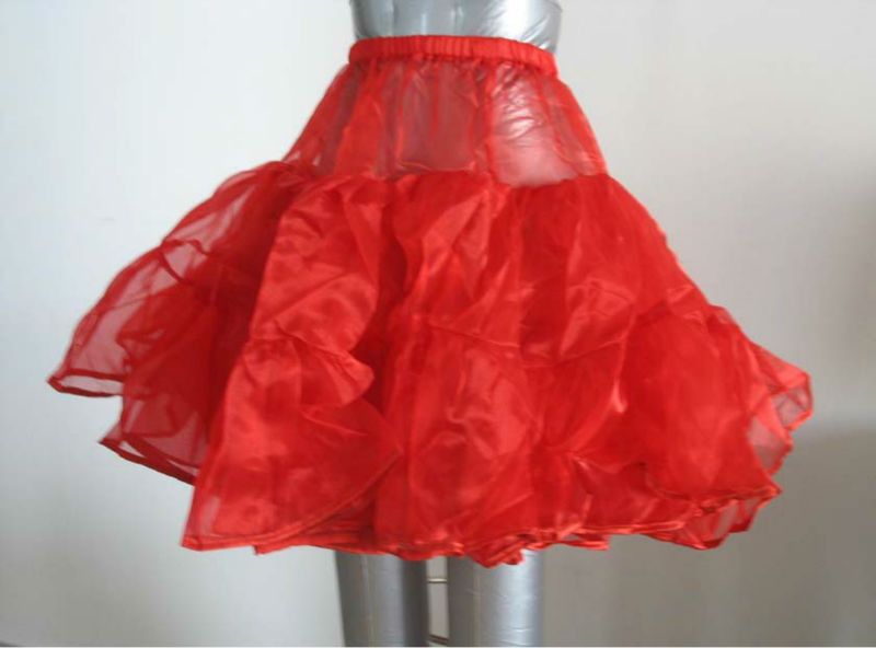50s Vintage Petticoat / rock n' roll tutu / fancy tutu / prom net skirt / Wedding Dancing Red Ruffle / Female Ladies M