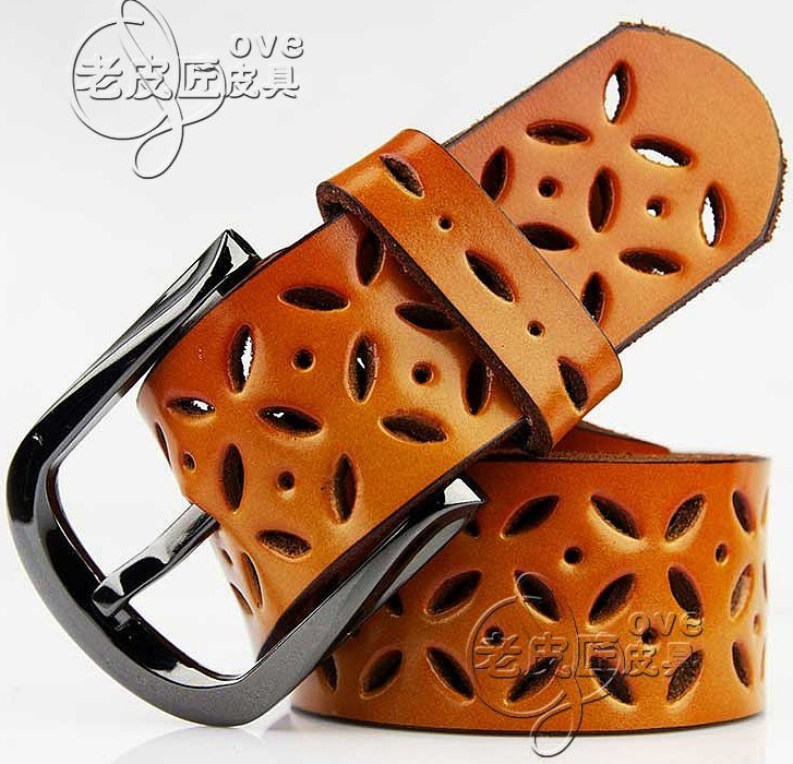 51 cowhide cutout women's genuine leather strap jeans belt genuine leather belt