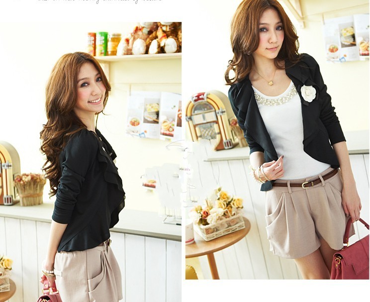 5201 camellia chiffon wave outerwear belt brooch