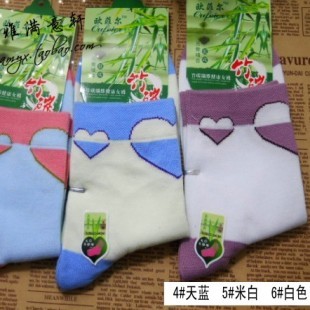 522 men and women socks female socks love shaped bamboo cotton knee-high socks autumn and winter thermal socks
