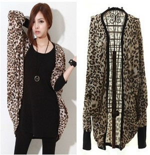 5396 women's 2012 new arrival sexy leopard print bordered wide-sleeved cape casual fashion long-sleeve outerwear