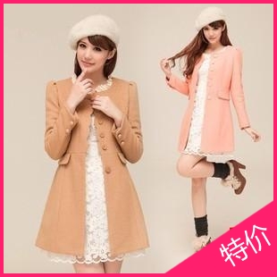 5836 women's 2012 autumn and winter new arrival slim woolen overcoat female medium-long woolen