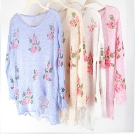 5colors Wildfox sweater  women hoodies sweatshirts Wildfox shirt sweater rose Jacqueminot hole pullover thin sweater